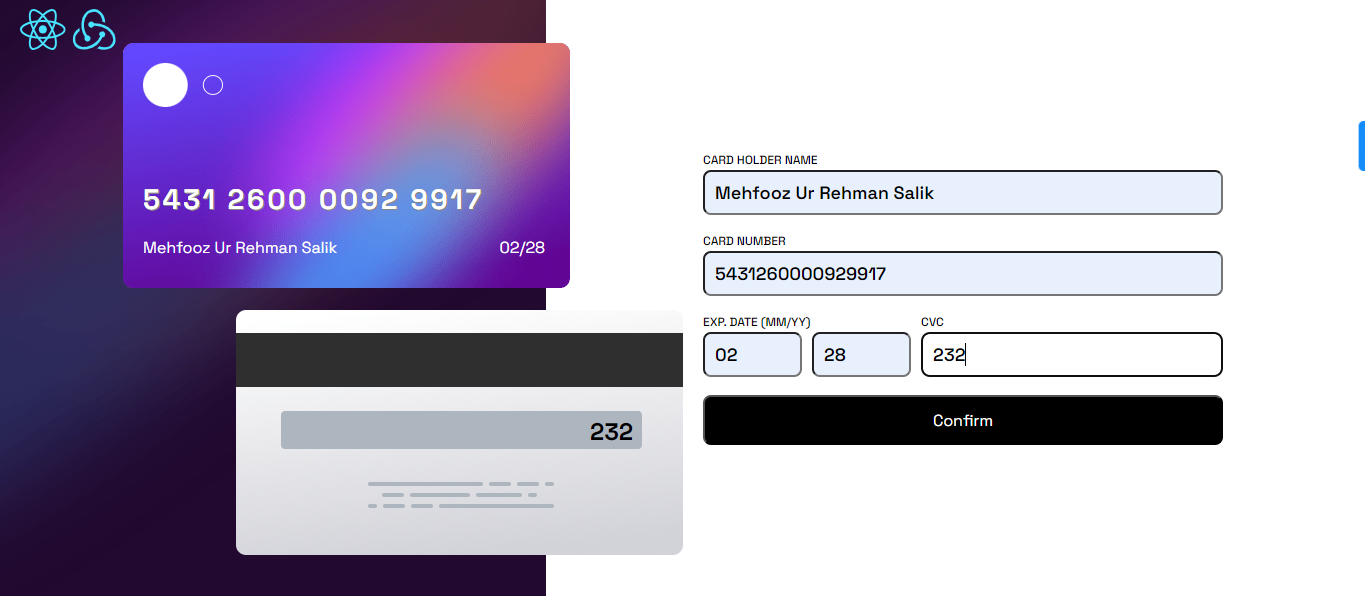 Card UI - React