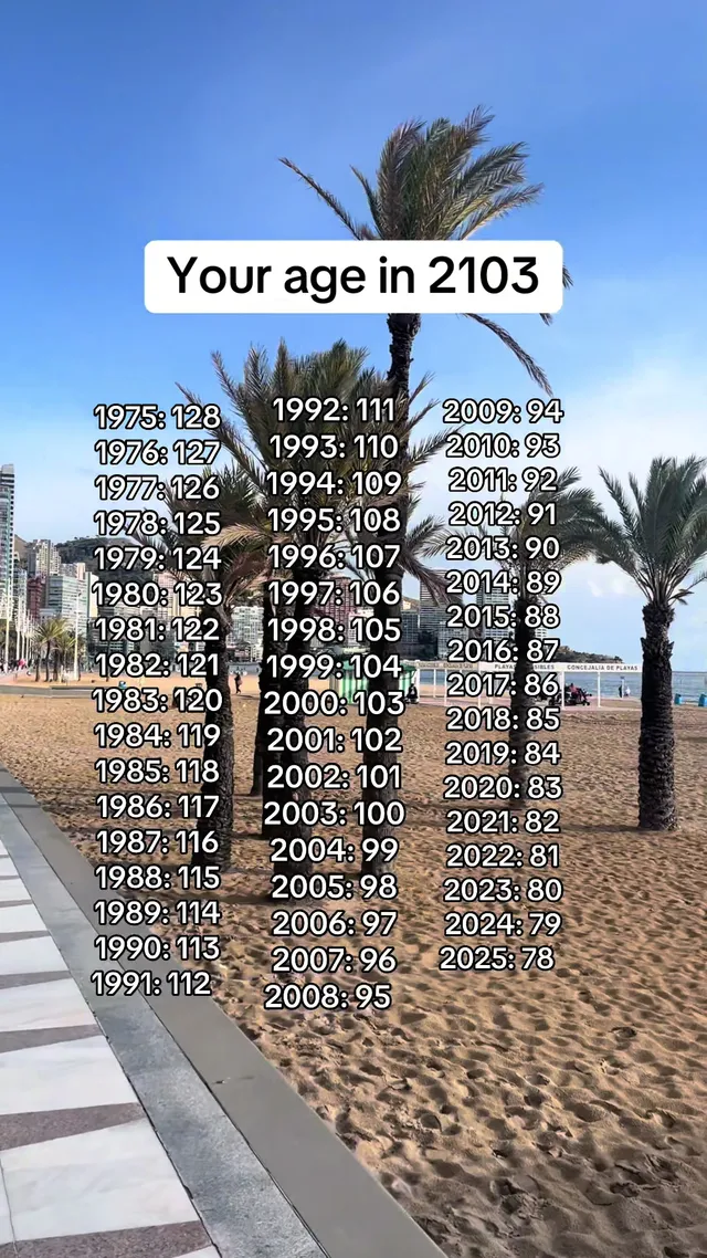 Your age in 2103 #age #spain #benidorm #sun #beaches — @vanessa_age