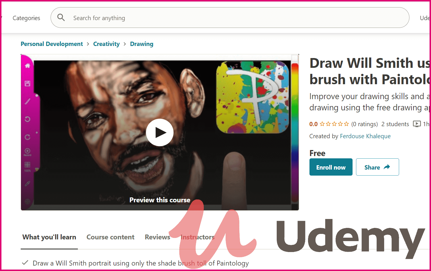 Udemy course to Will Smith