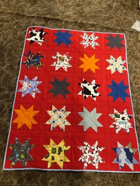 Sawtooth Stars Baby Quilt