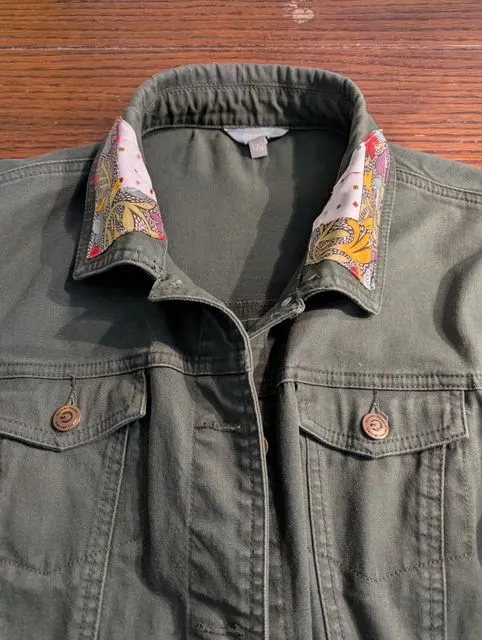 Braided Herringbone Jean Jacket Upcycle 