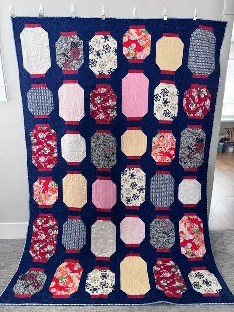 Second Hand Kimono Japanese Lantern Quilt