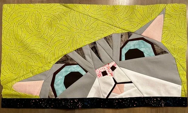 Peeking Cat Quilt Block FPP