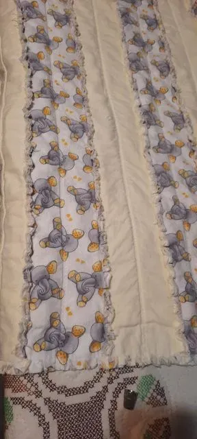 Yellow & Elephant Rag Quilt