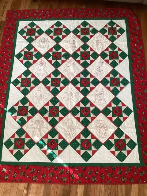 Embroidered Christmas Quilt