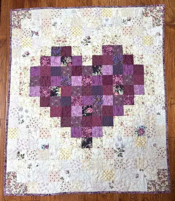 Violet Plum Pixelated Heart