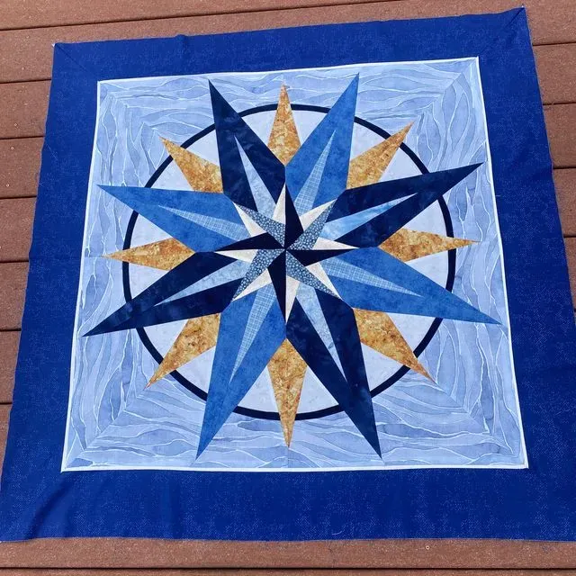 Mariner’s Compass In Blue