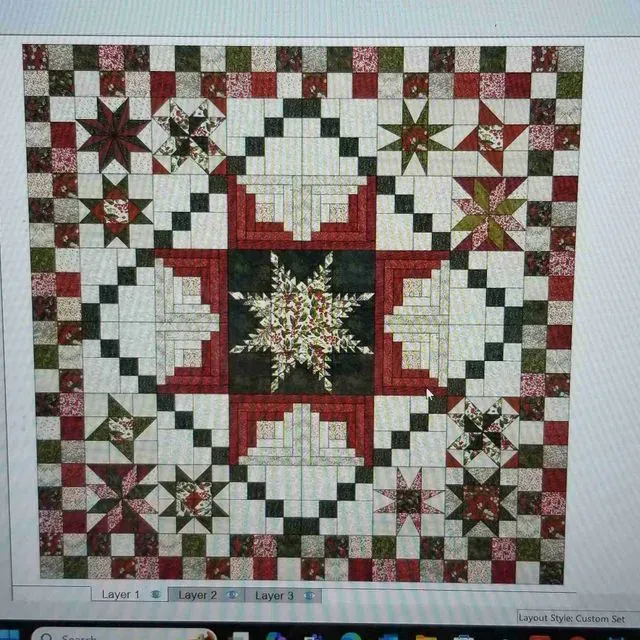 Feathered Star Christmas Quilt 