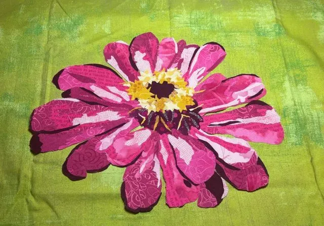Zinnia Fabric Collage