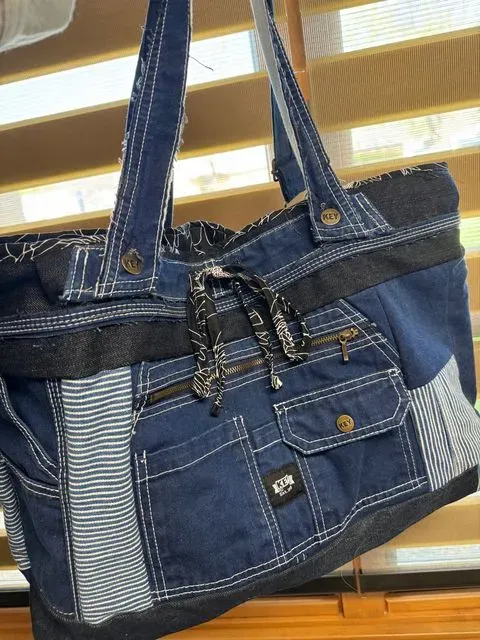 Grandpa’s Overalls Tote