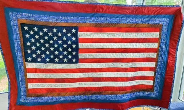 Declaration Of Independence Flag Quilt