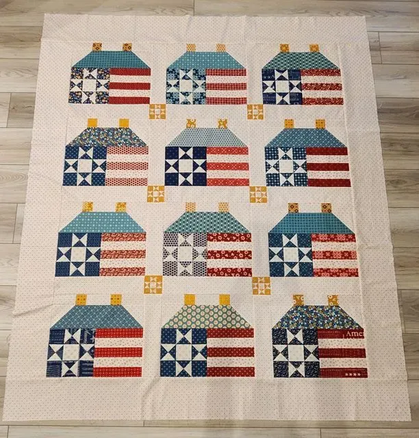 All American Houses - 250th Birthday - WAITING TO BE QUILTED 