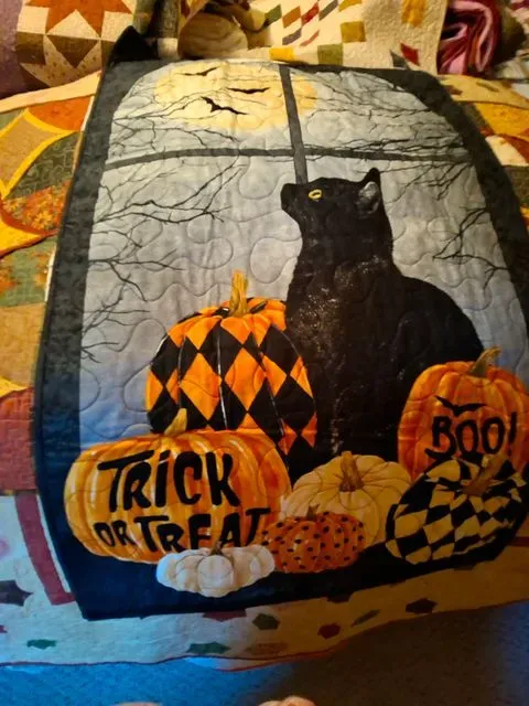 Wallhanging Panel Halloween Black Cat