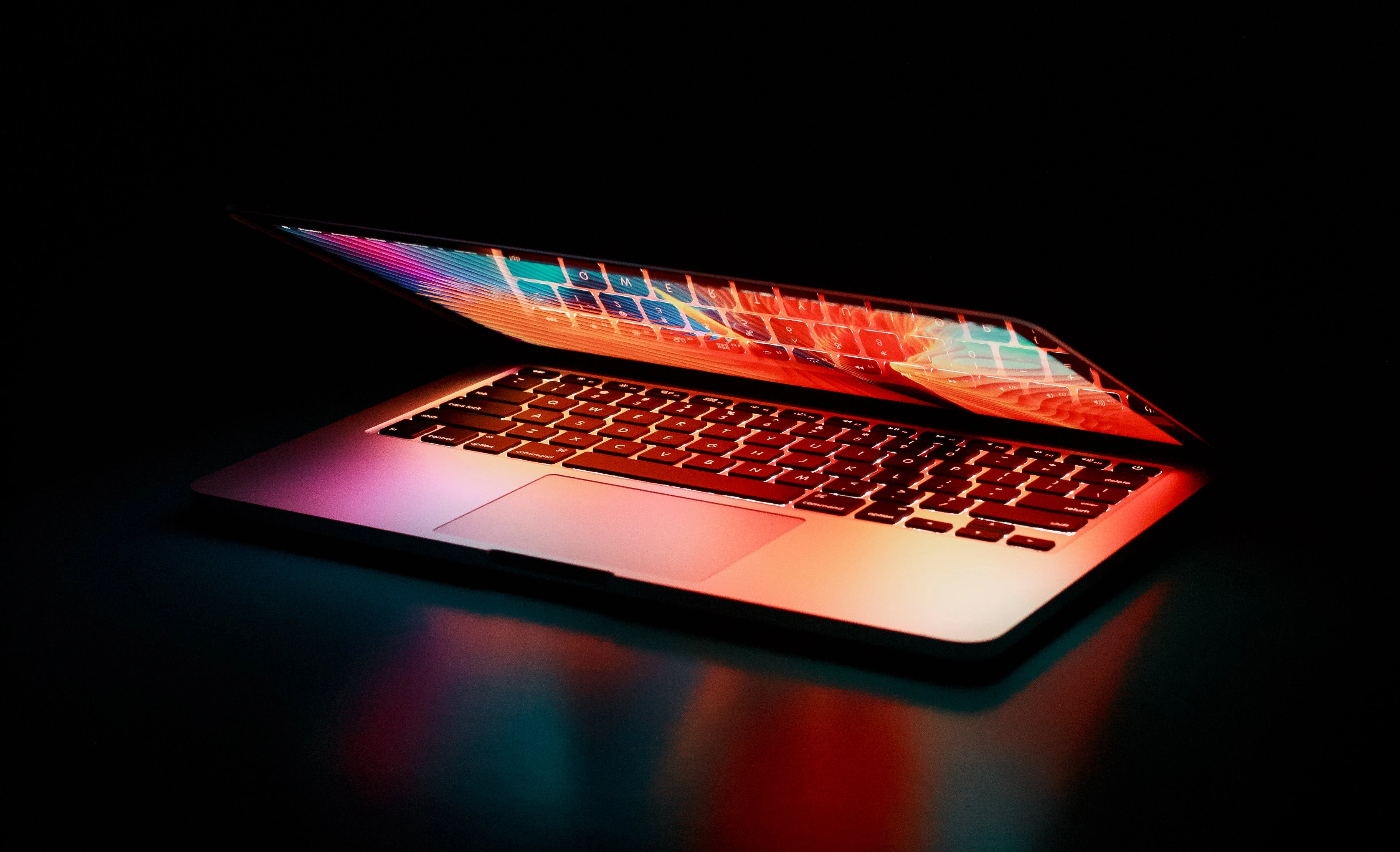 A laptop being closed.