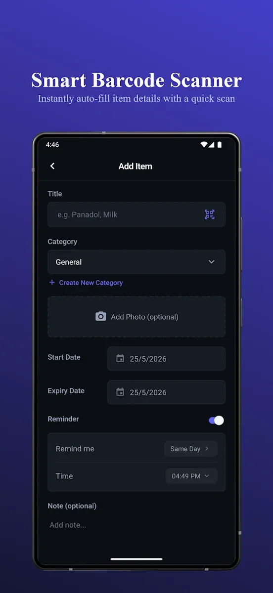 Barcode scan to add items