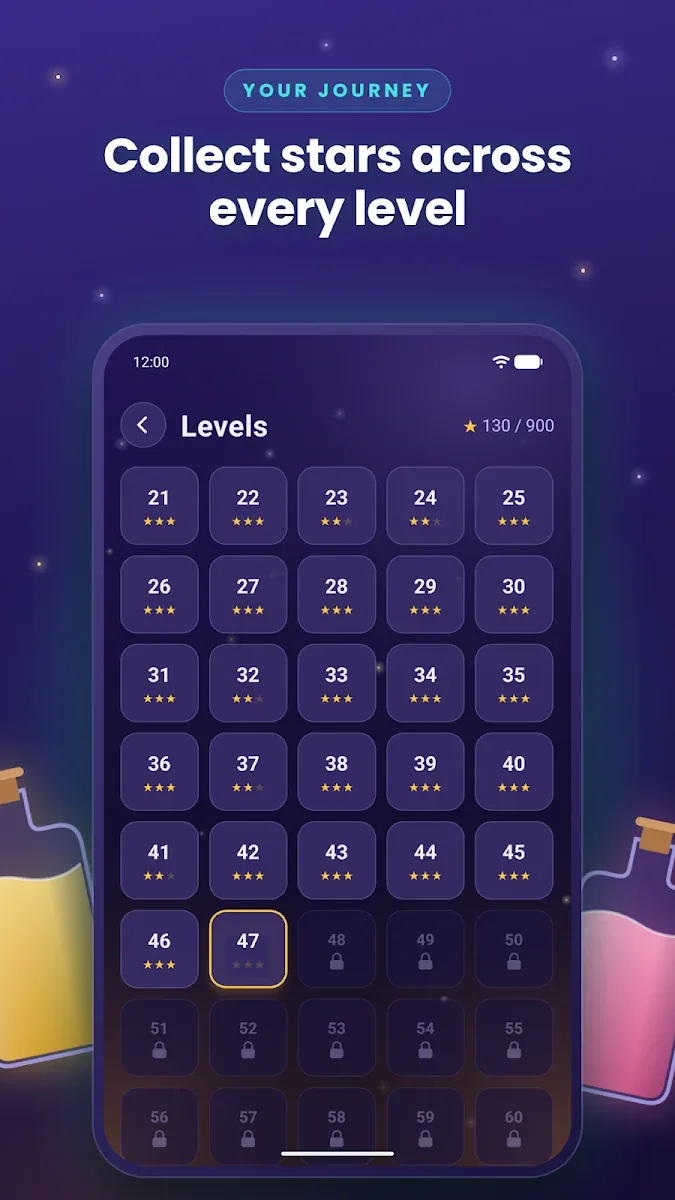 Level map and stars