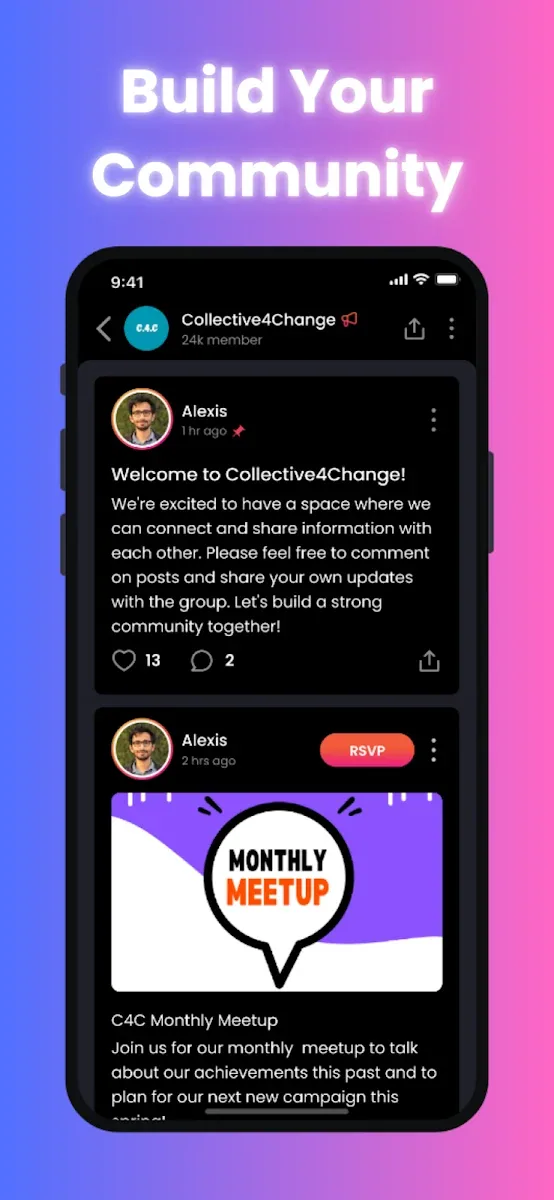 Community feed and events