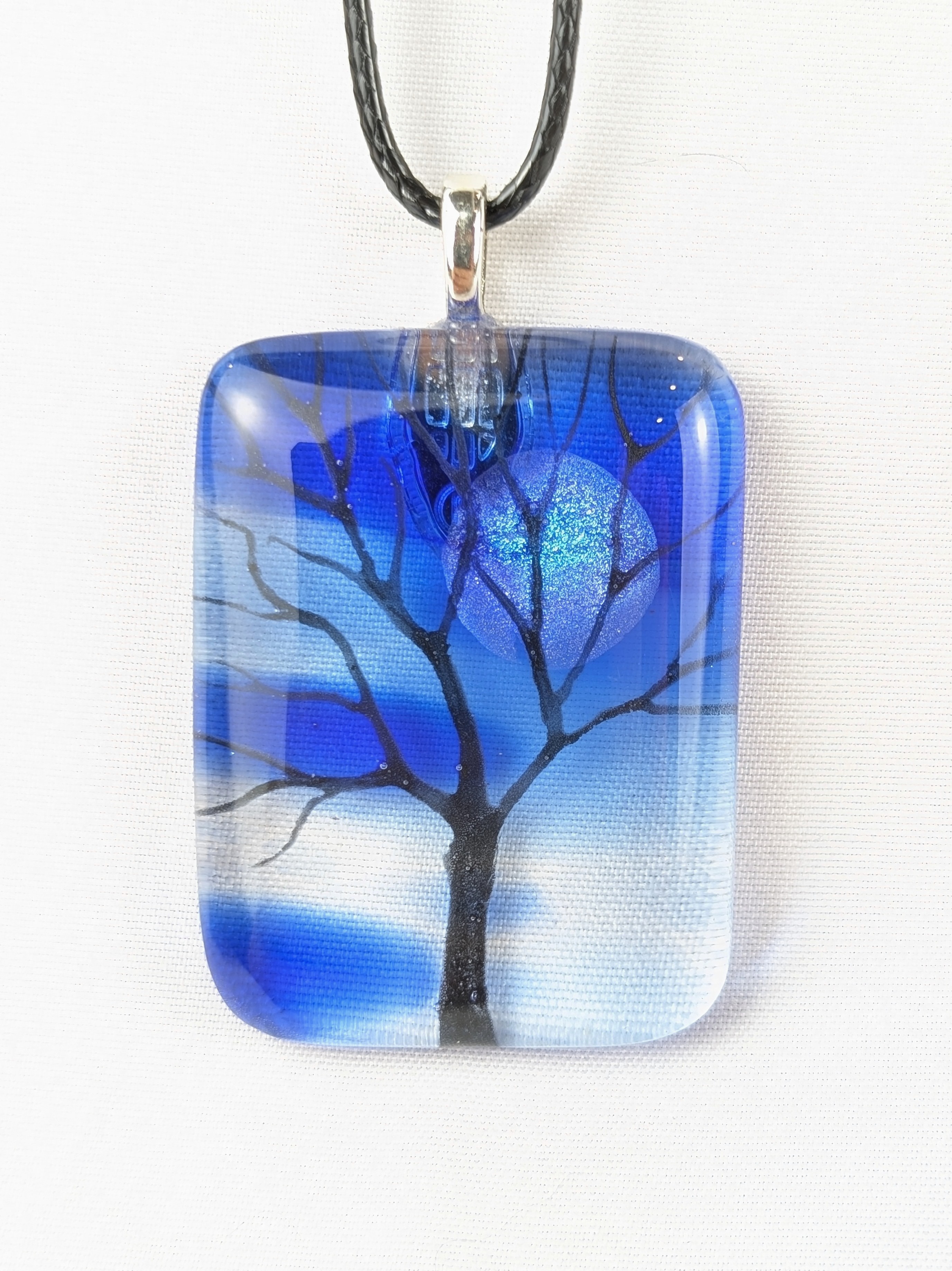 Hand painted glass pendant