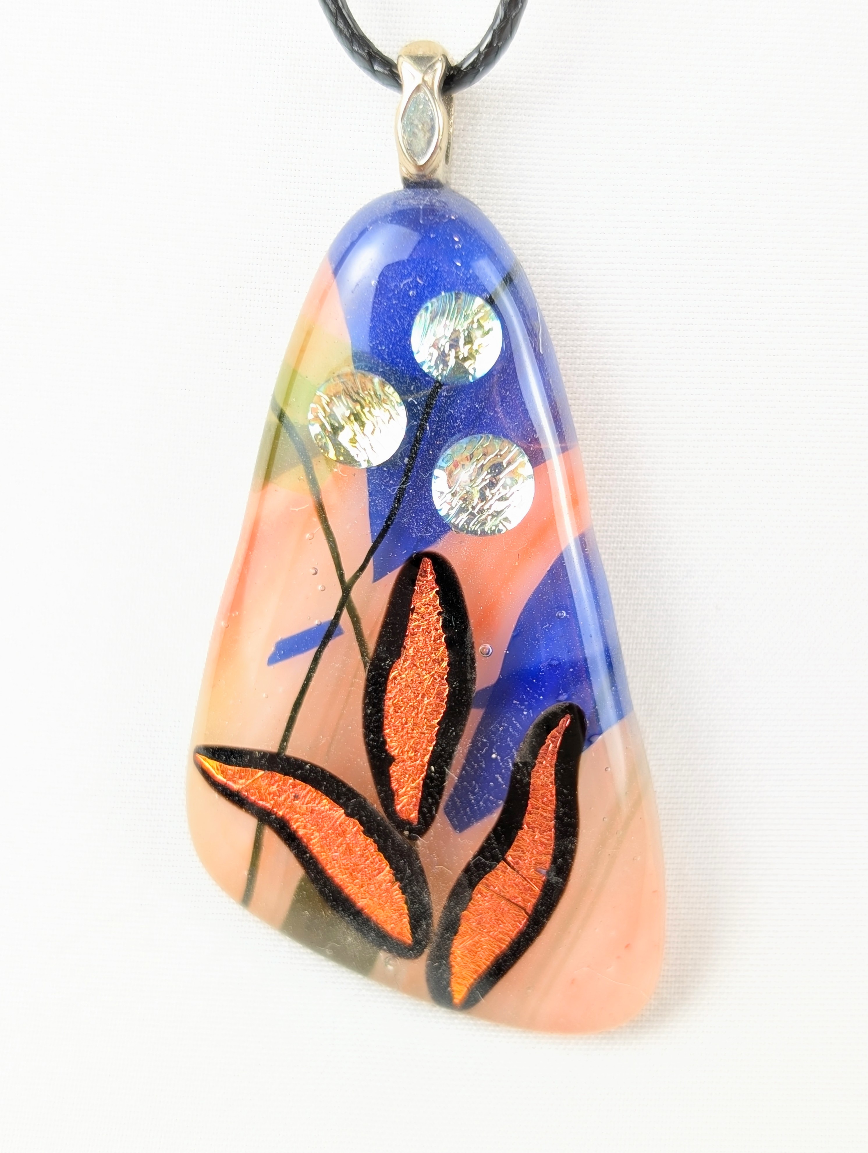 Lilies of the Valley, glass pendant