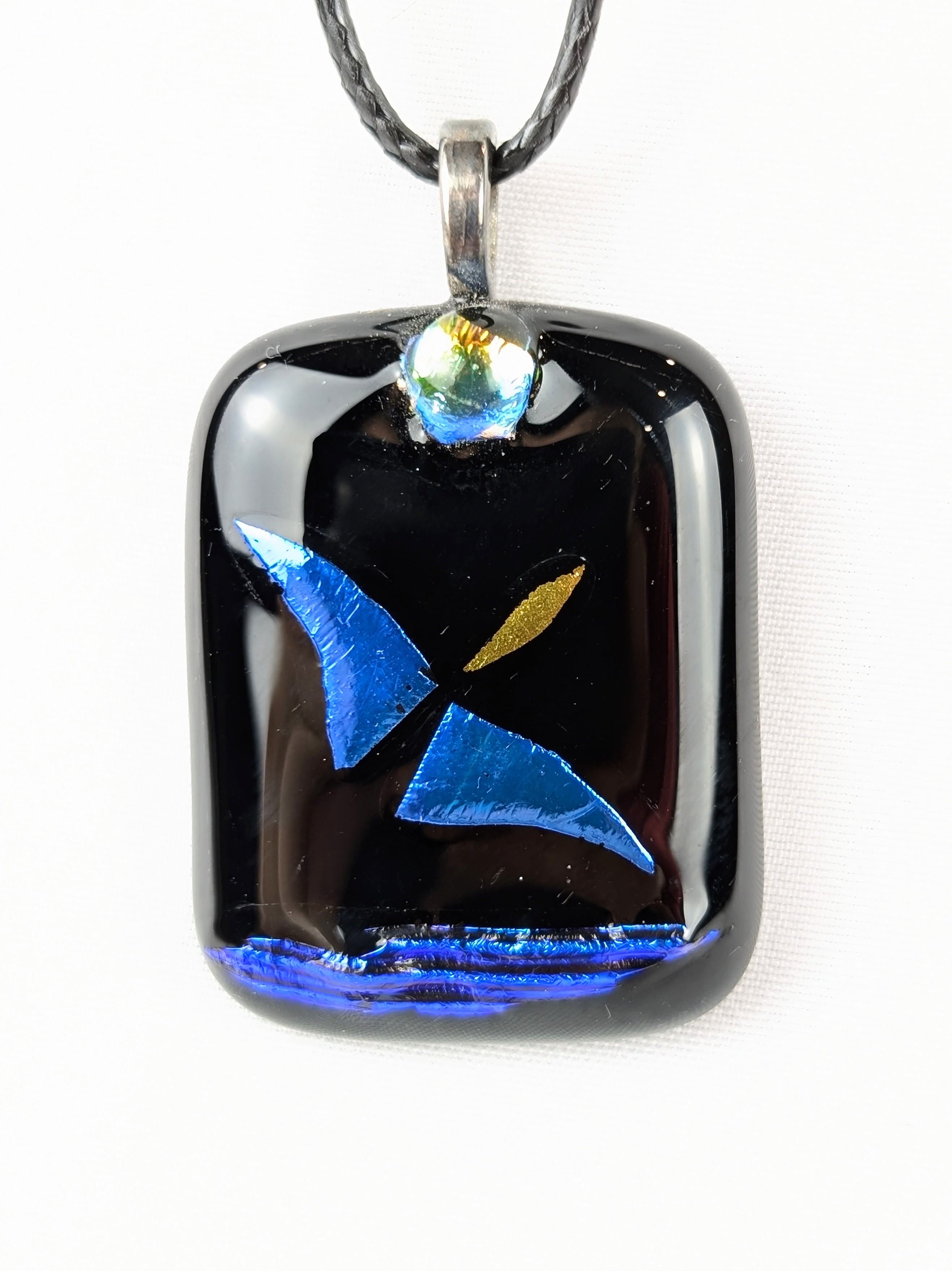 The Blue Bird, glass pendant