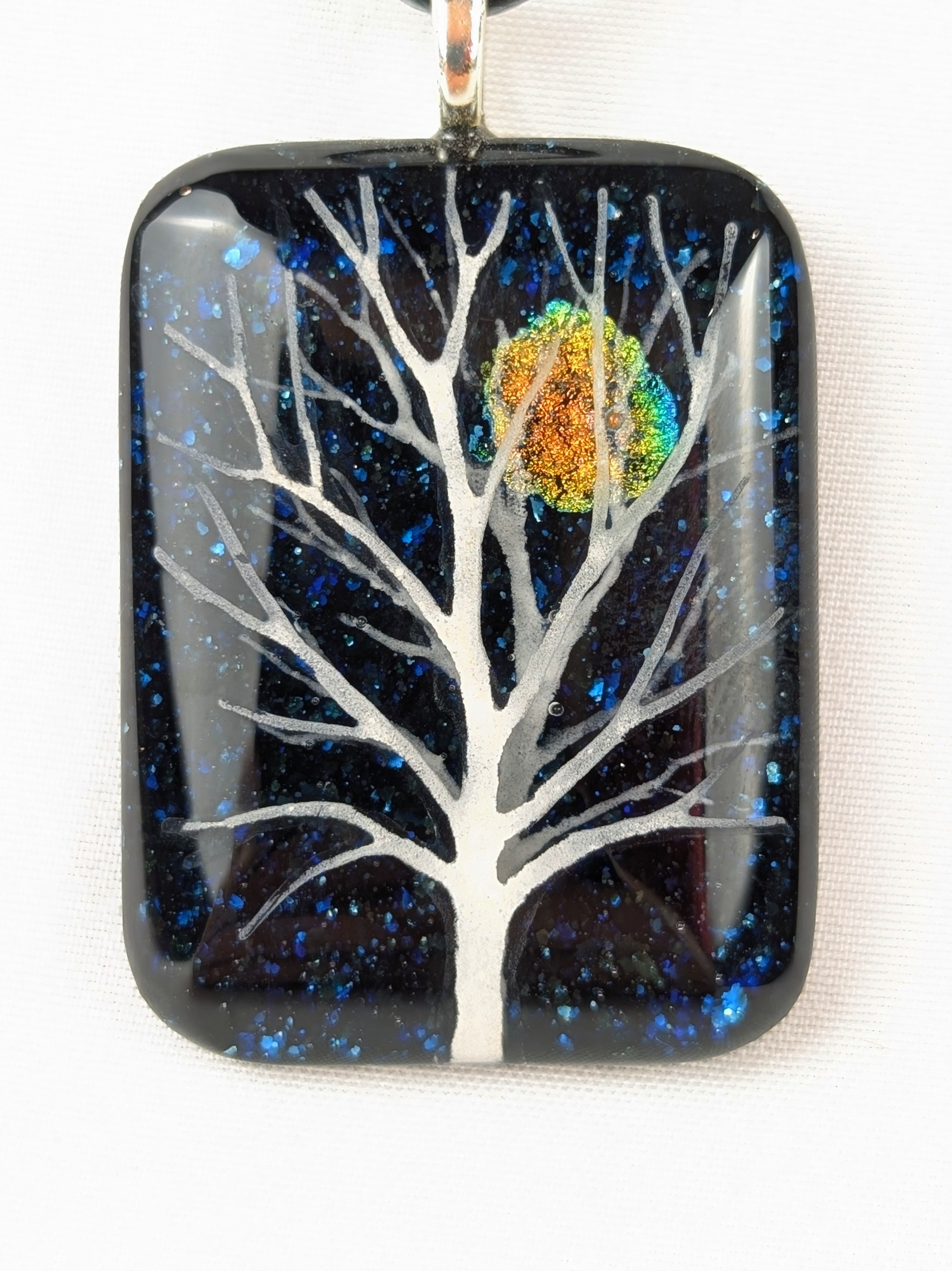 Starry Night, dichroic glass pendant