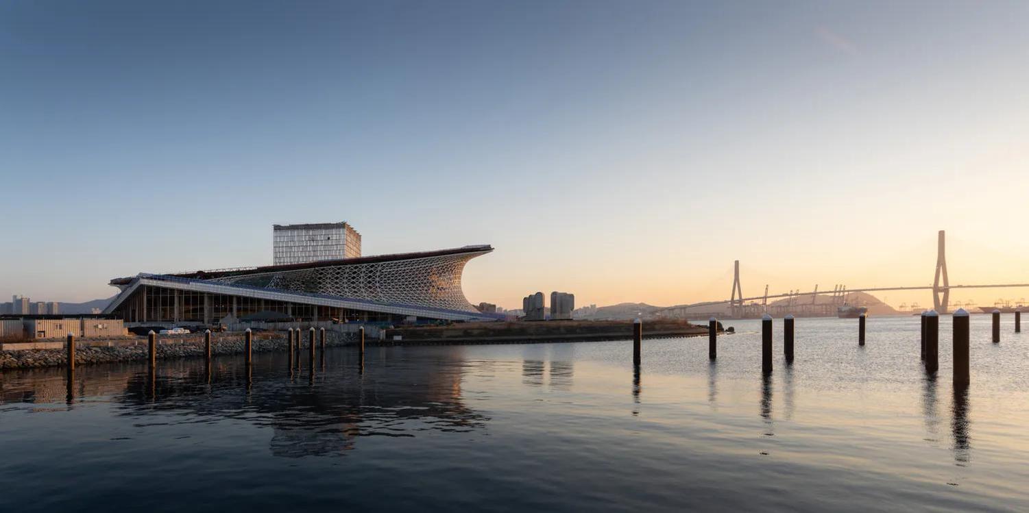 The Snohetta-designed Opera House serves as a anchor for Busan's North Port redevelopment. Source: Google Images / www.cundall.com.