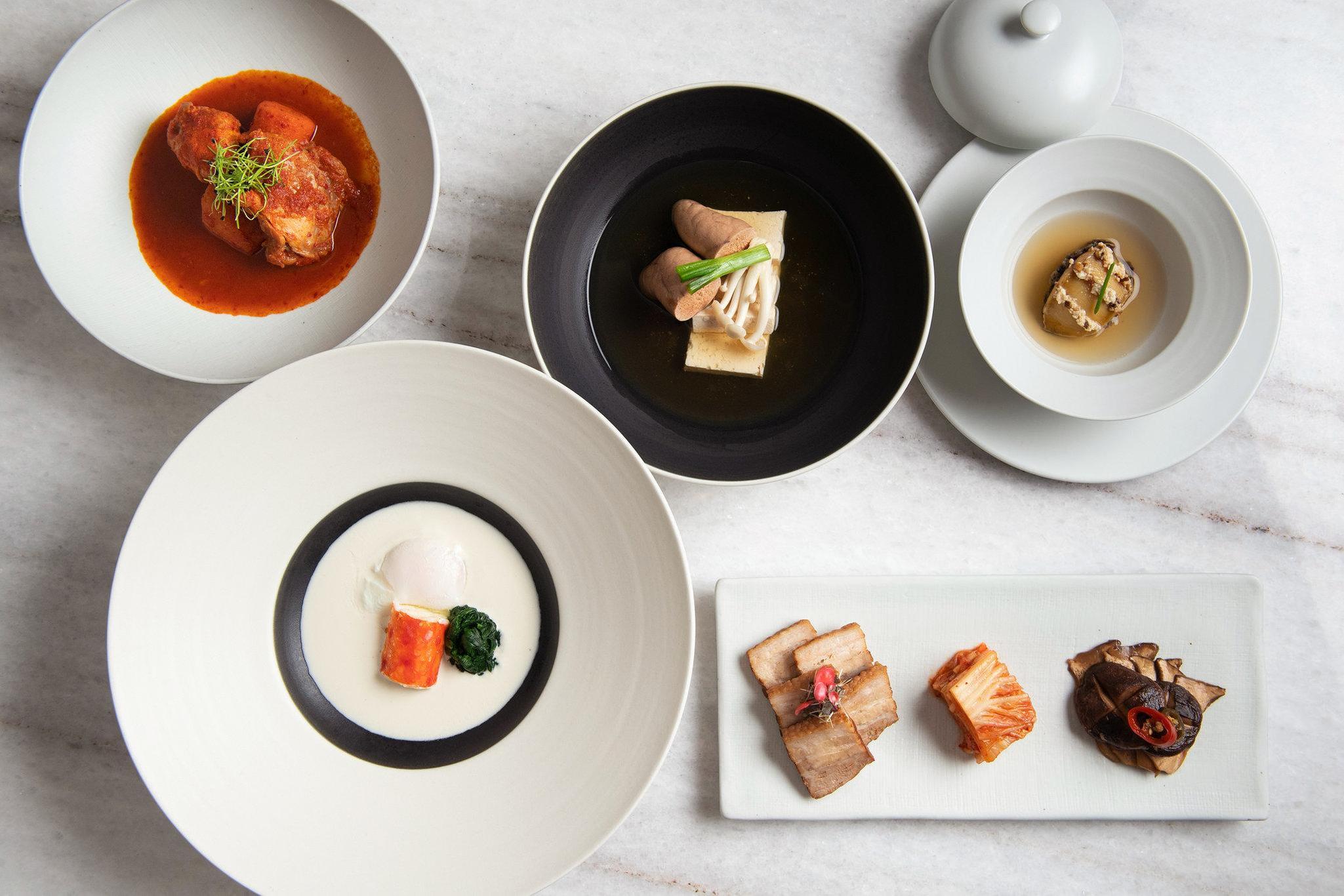 Ahn's culinary creations masterfully combine traditional Korean heritage with modern, avant-garde presentations.