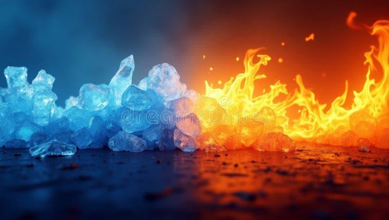 The interplay of fire and ice symbolizes the ideological conflicts within her overarching narrative.