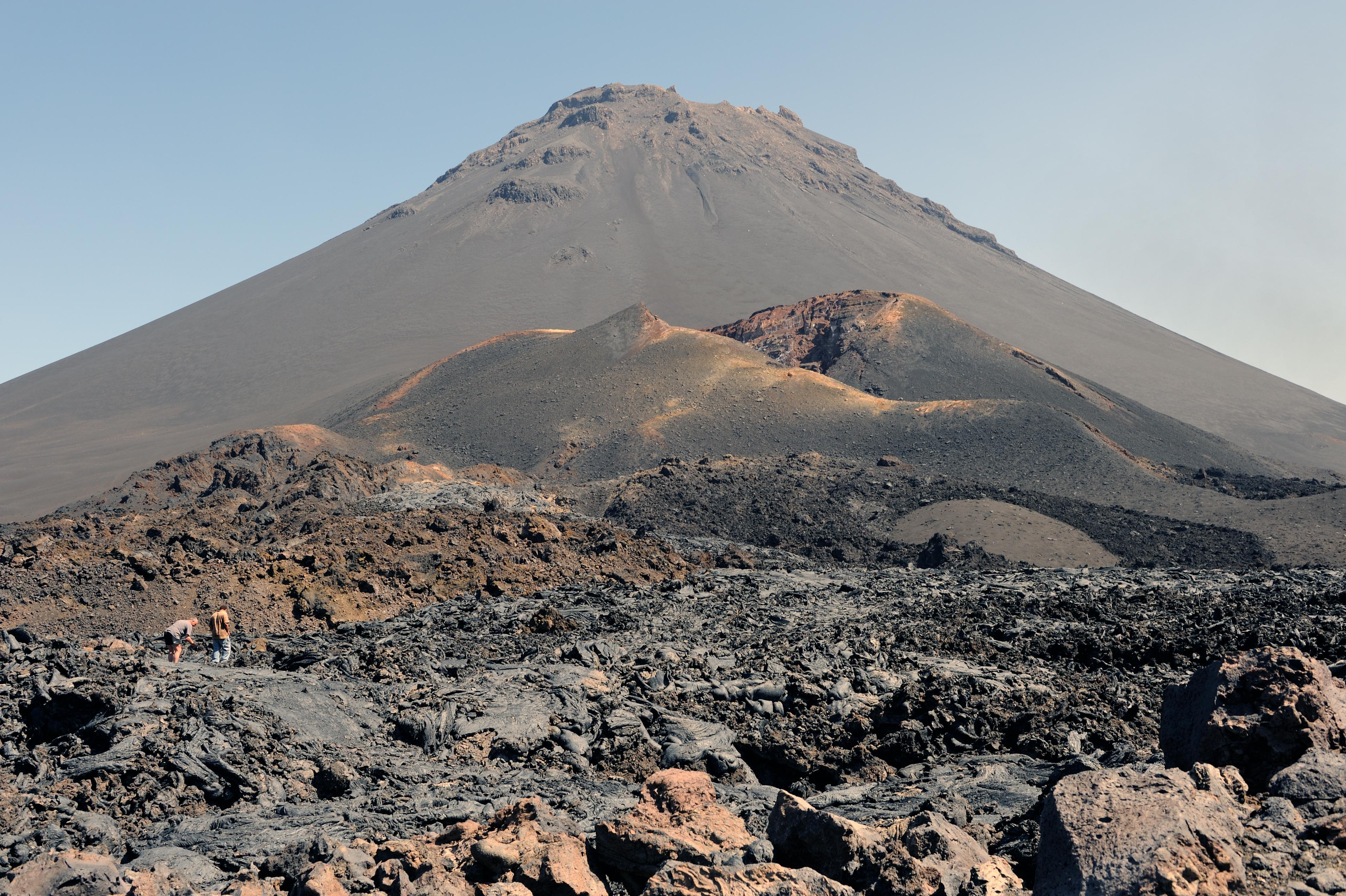 Pico do Fogo, an active stratovolcano and the highest peak in the archipelago.
