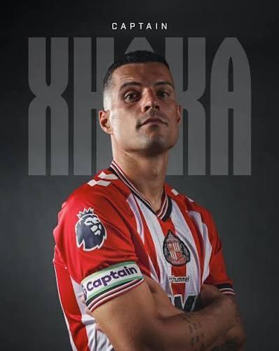 Granit Xhaka, a modern midfield general known for his tactical discipline and elite passing ability.