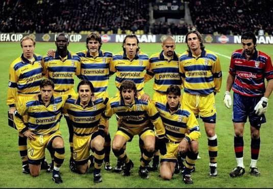 The legendary defensive unit of Buffon, Thuram, and Cannavaro at Parma.