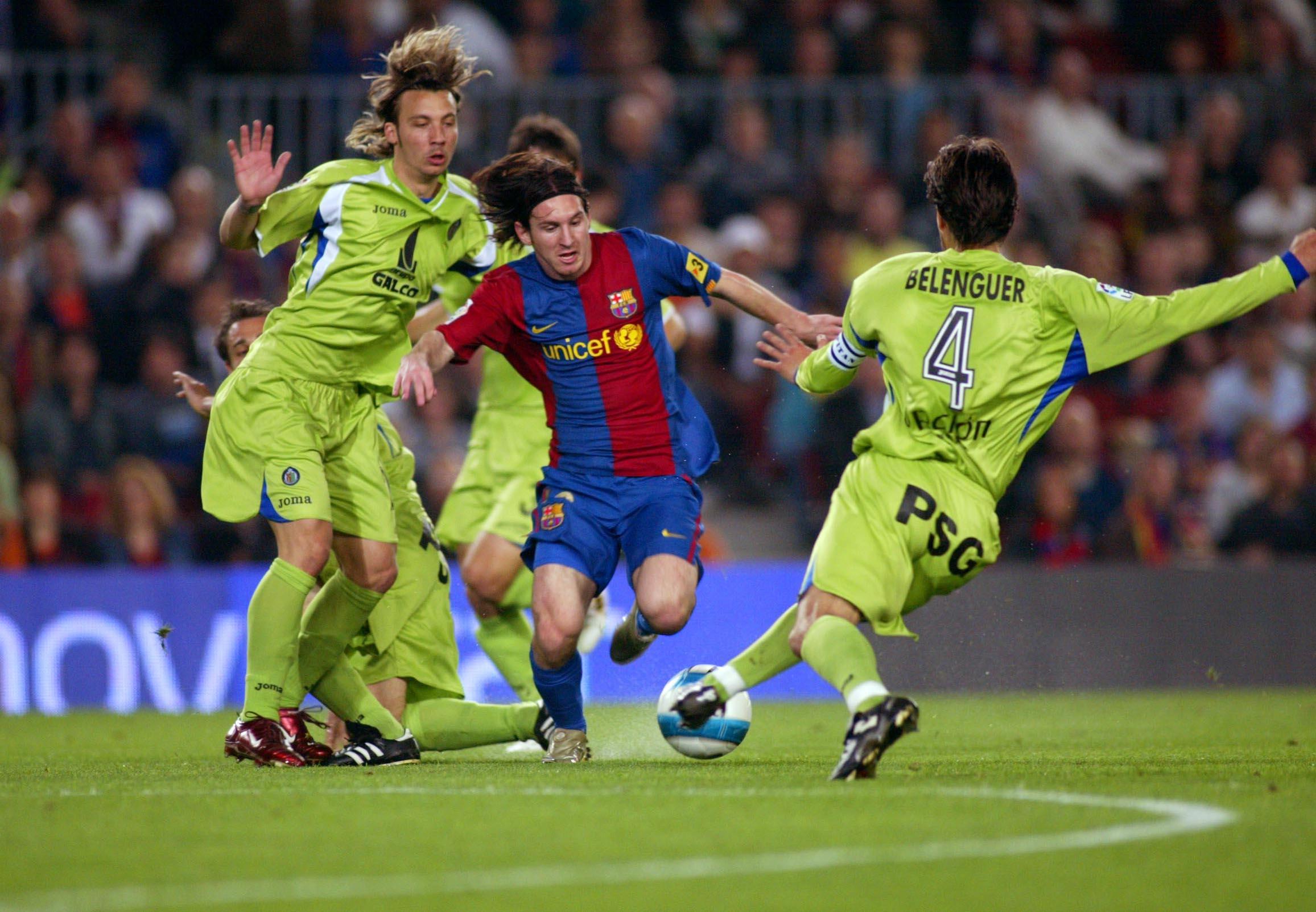 Lionel Messi showcasing his world-class dribbling ability during a match.