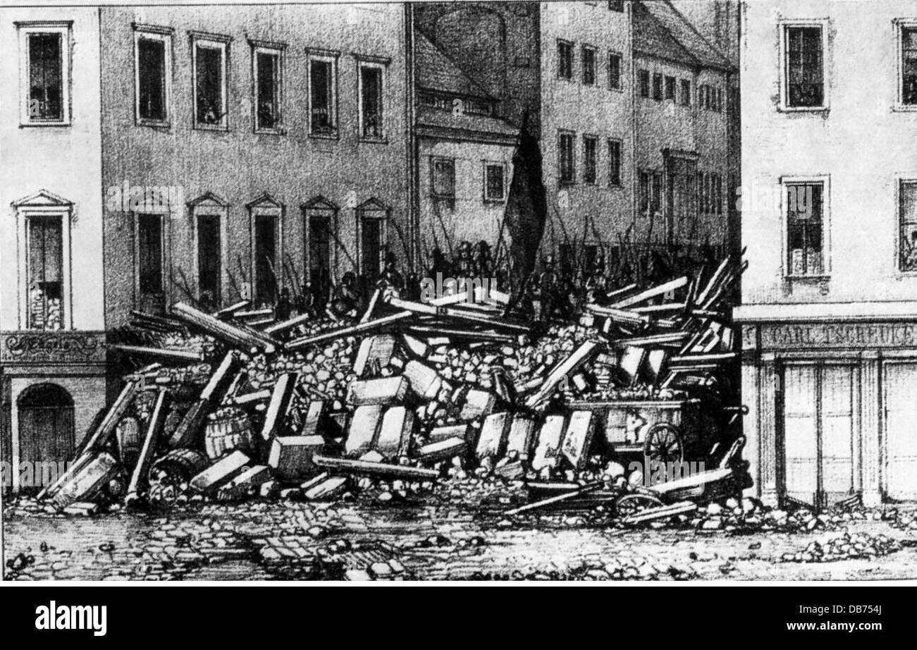 The 1849 Dresden uprising forced Wagner into a long, politically charged exile.