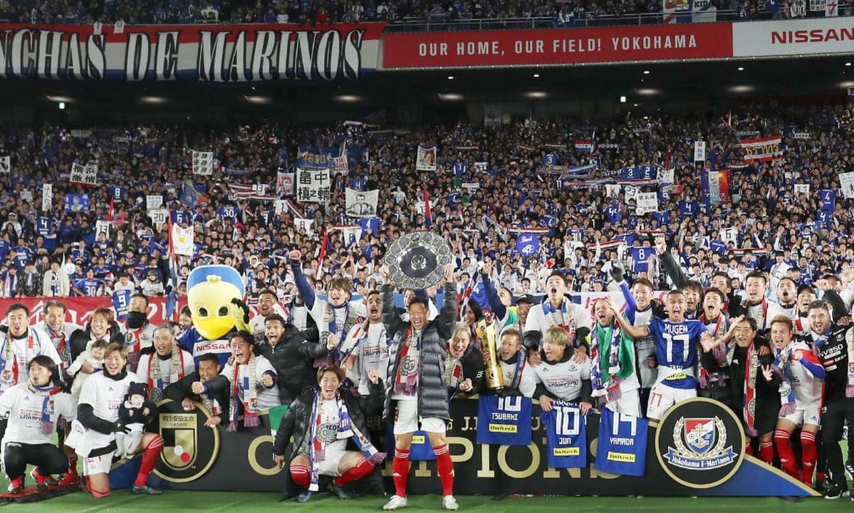 General visual reference for Conquering Japan with Yokohama F. Marinos. Source: Google Images / www.theguardian.com / Google usage-rights filter; verify source license / https://www.theguardian.com/football/2019/dec/07/ange-postecoglou-wins-j-league-title-with-yokohama-fmarinos