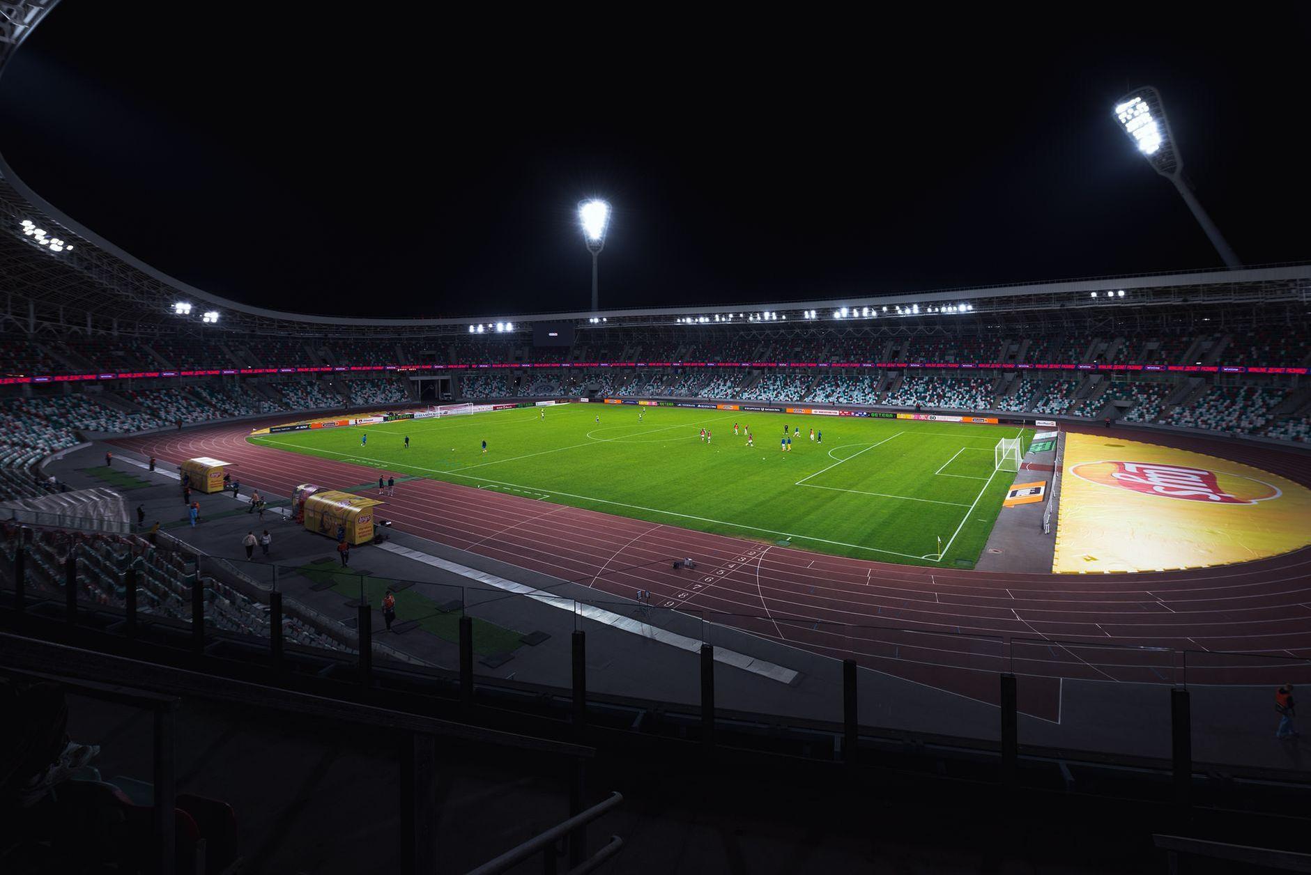 General visual reference for Breaking International Scoring Records. Source: Pexels / Photo by Siarhei Nester / Pexels License / https://www.pexels.com/photo/illuminated-soccer-stadium-at-night-28827841/