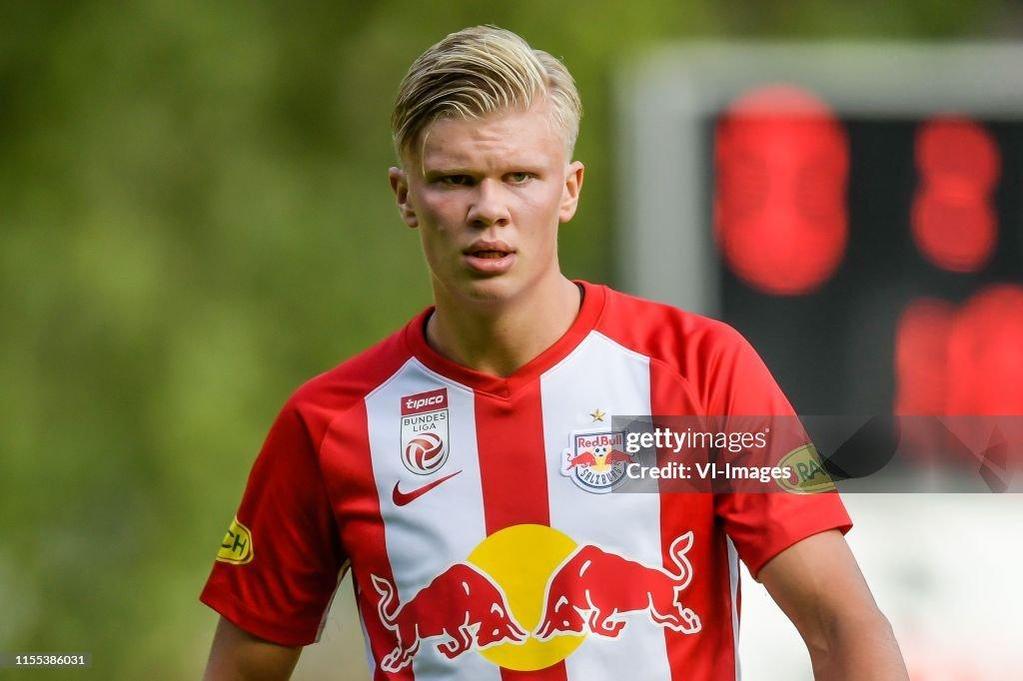 General visual reference for Bursting Onto the European Stage at Red Bull Salzburg. Source: Google Images / www.gettyimages.com / Google usage-rights filter; verify source license / https://www.gettyimages.com/detail/news-photo/erling-haaland-of-red-bull-salzburg-during-the-pre-season-news-photo/1155386031