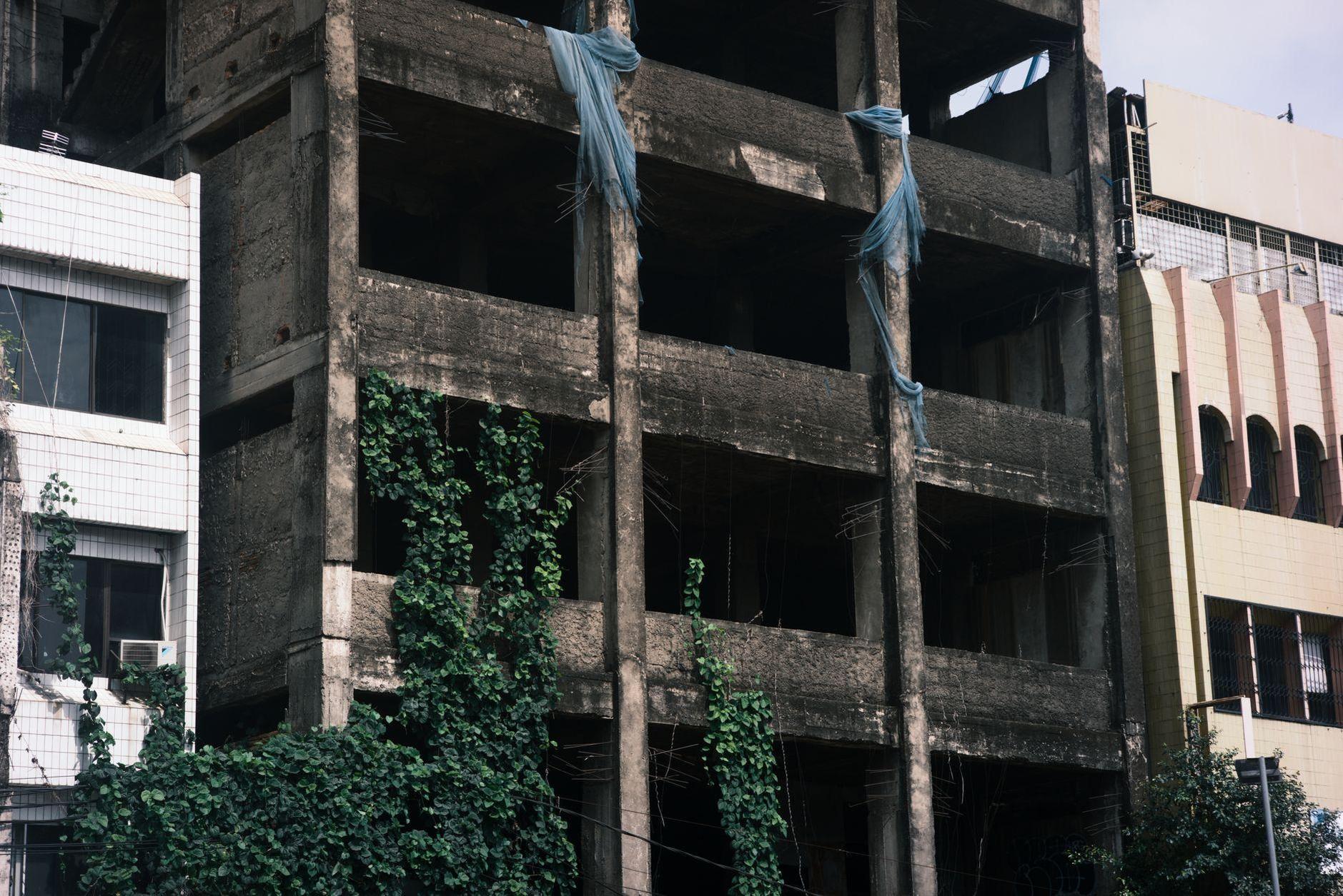 General visual reference for The Core Narrative and Dystopian Setting. Source: Pexels / Photo by Qeis Ismail / Pexels License / https://www.pexels.com/photo/abandoned-urban-building-with-overgrowth-36222527/