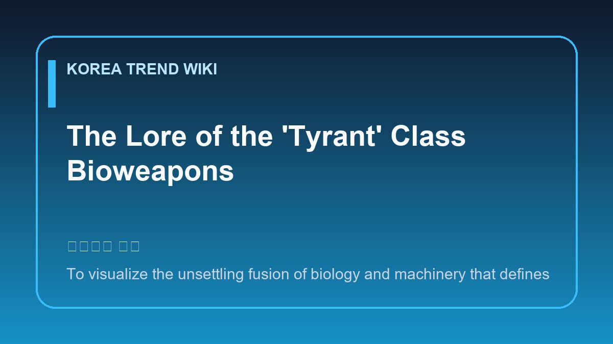 General visual reference for The Lore of the 'Tyrant' Class Bioweapons. Source: Korea Trend Wiki / Generated editorial illustration / Site-generated image