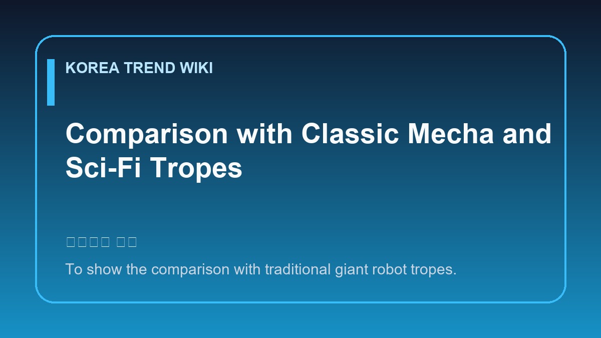 General visual reference for Comparison with Classic Mecha and Sci-Fi Tropes. Source: Korea Trend Wiki / Generated editorial illustration / Site-generated image