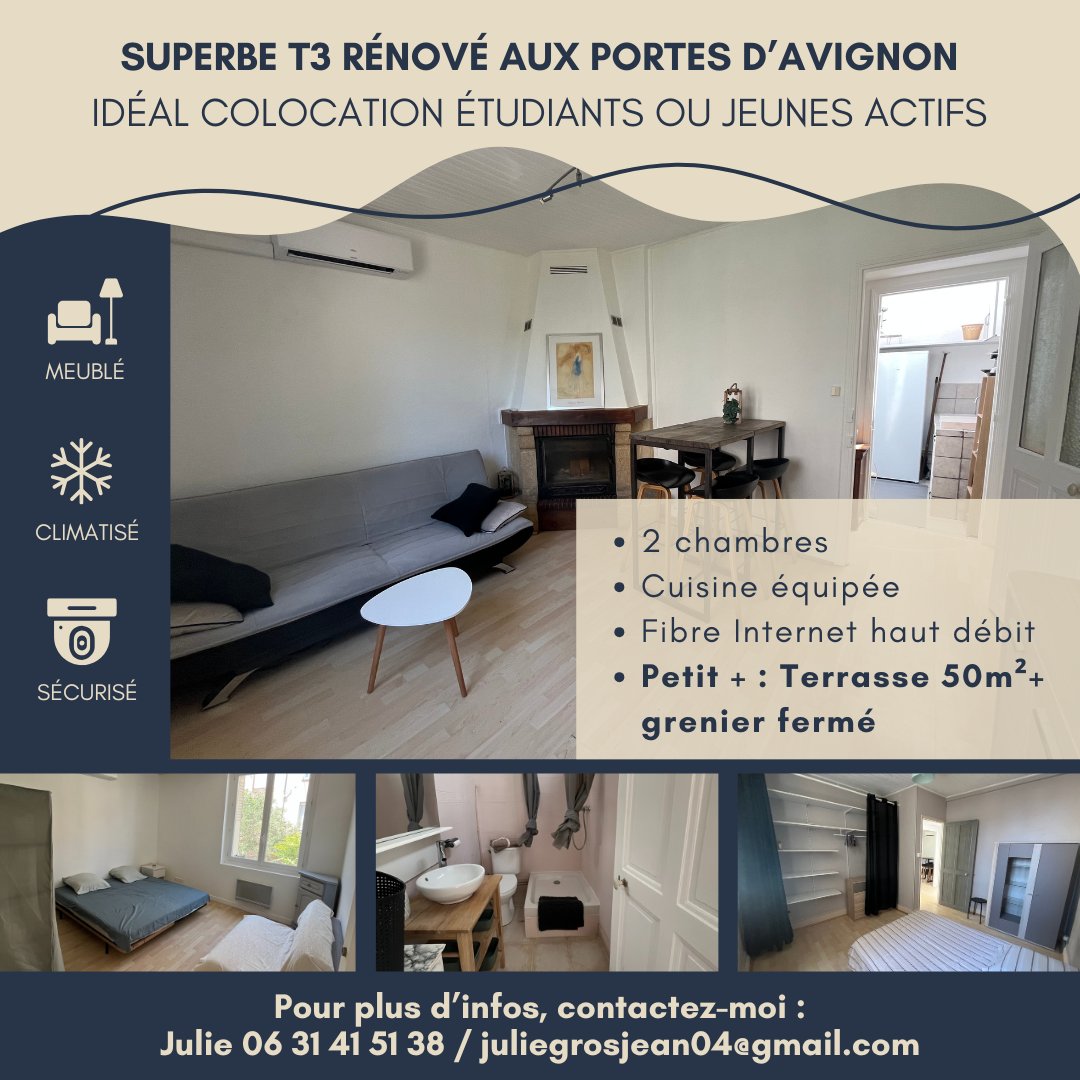 Superbe T3 idéal colocation étaudiante