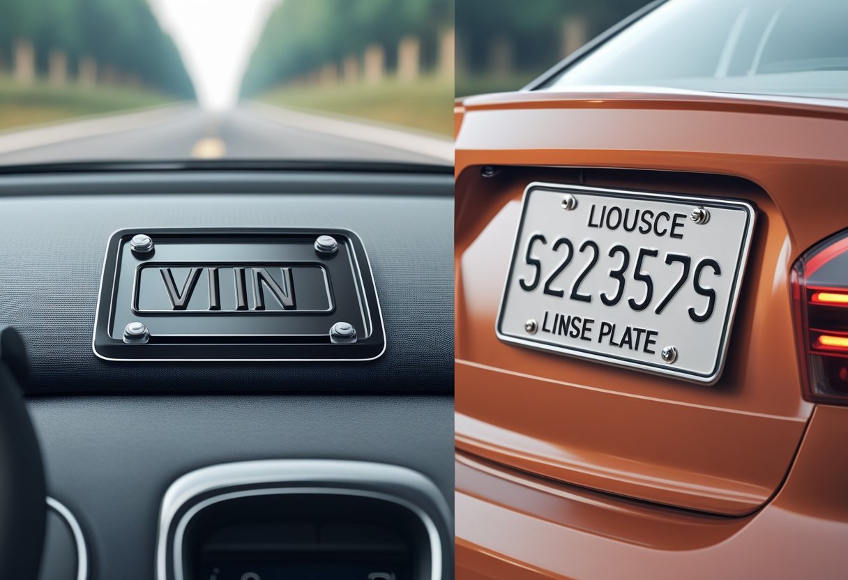 Vehicle Identification Number vs License Plate comparison side by side