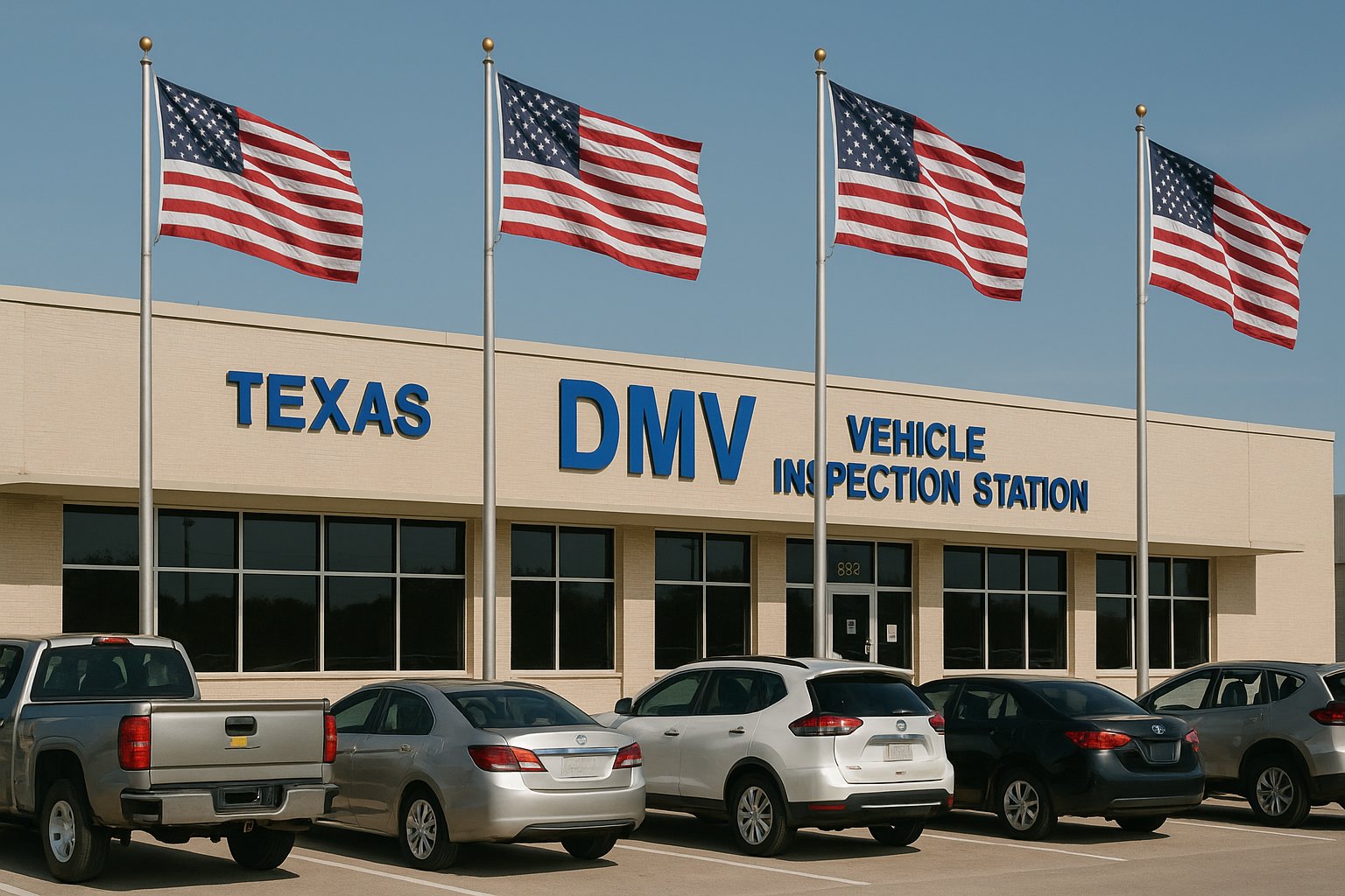 Texas DMV Vehicle Inspection Station where VIN inspections are conducted.