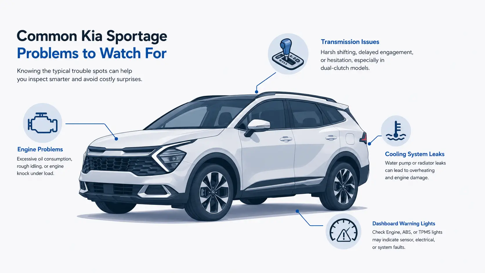 Kia Sportage common engine problems by model year