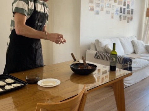 Homemade Argentine food at a chef's house.