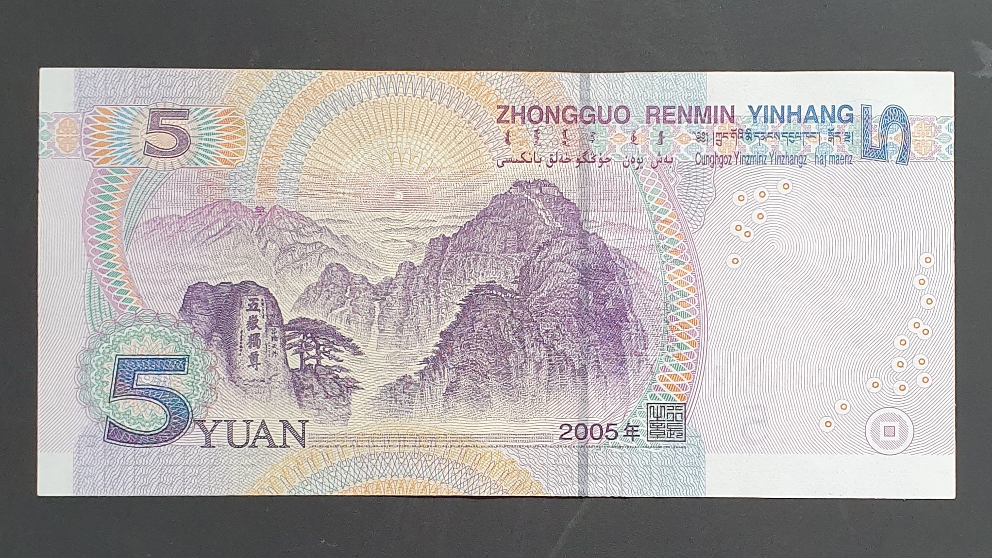 5 Yuan back