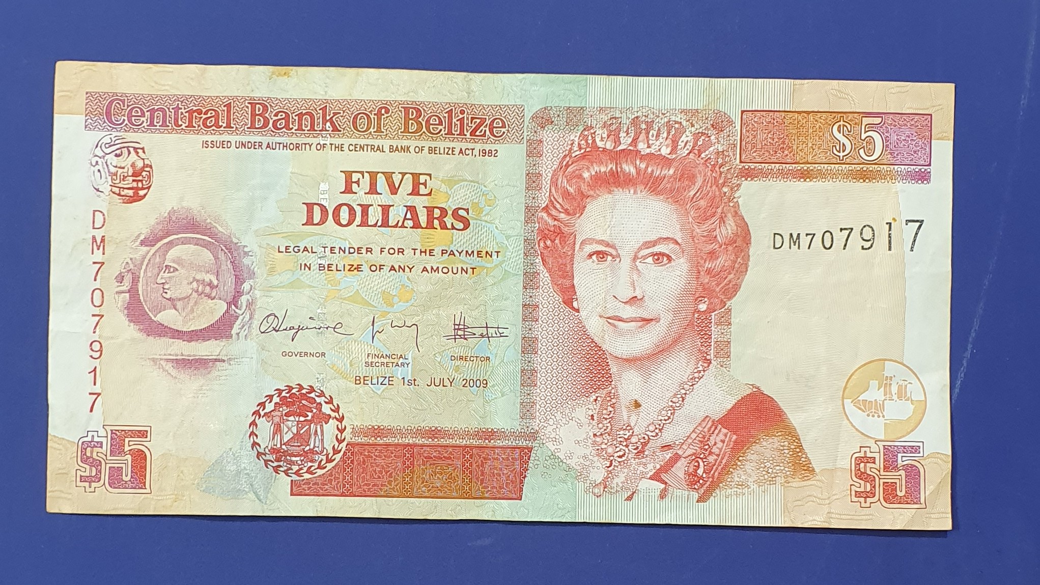 Belize 5 Dollar banknote 2009 - CurrencyHub