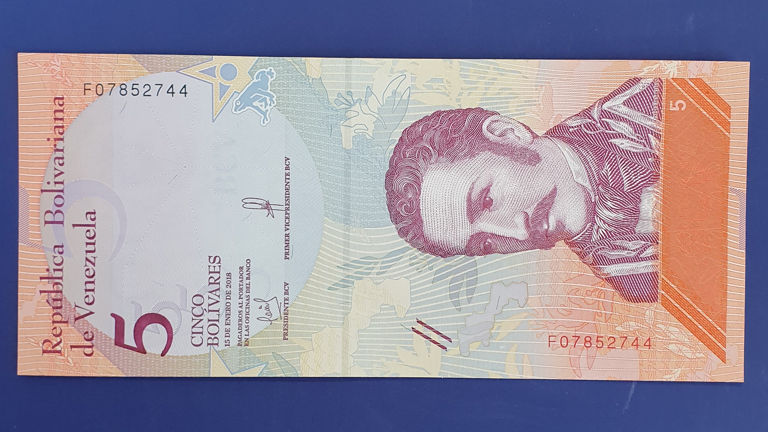 Venezuela 5 Bolivar banknote 2018 - CurrencyHub