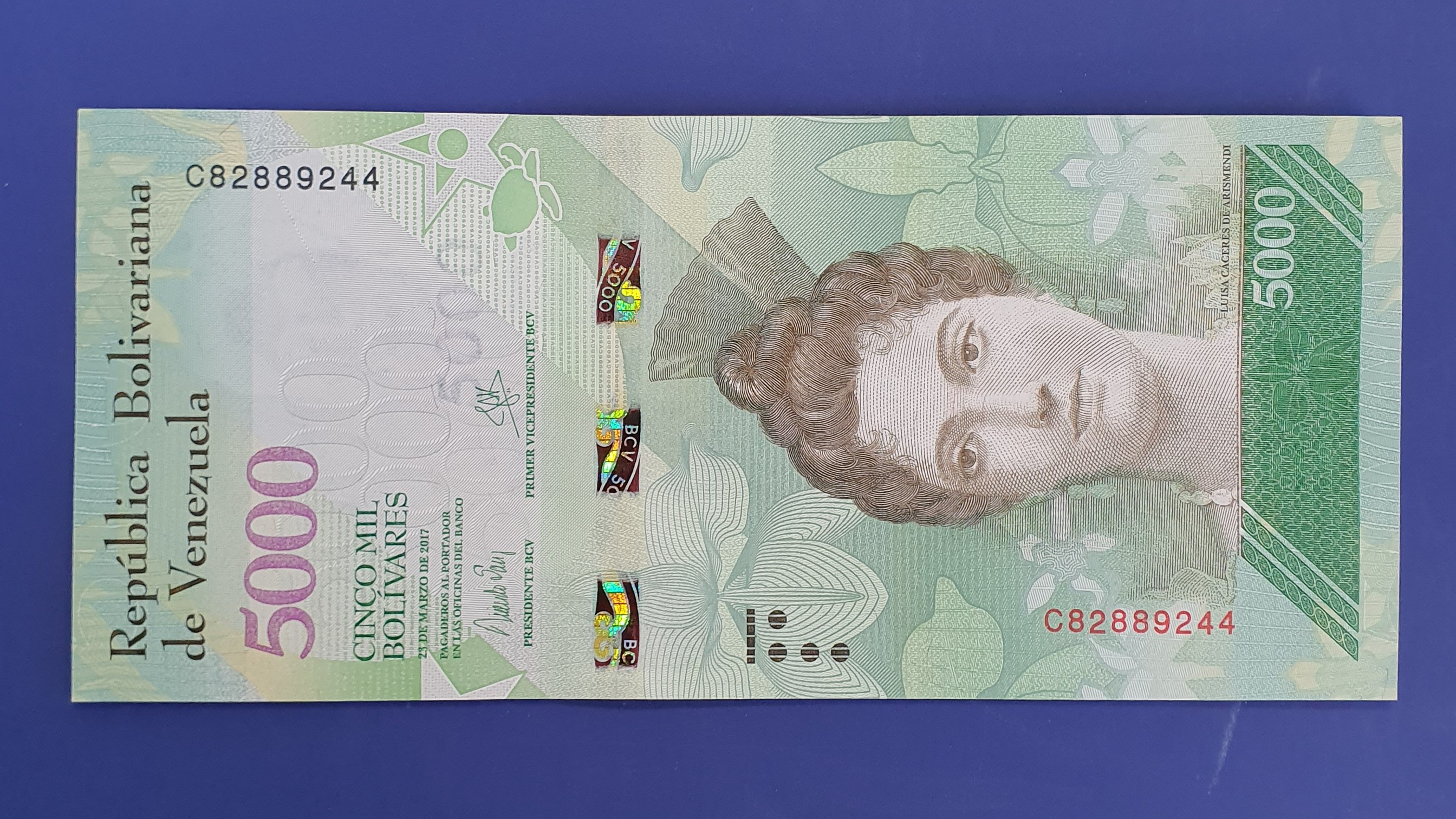 Venezuela 5000 Bolivar banknote 2017 - CurrencyHub