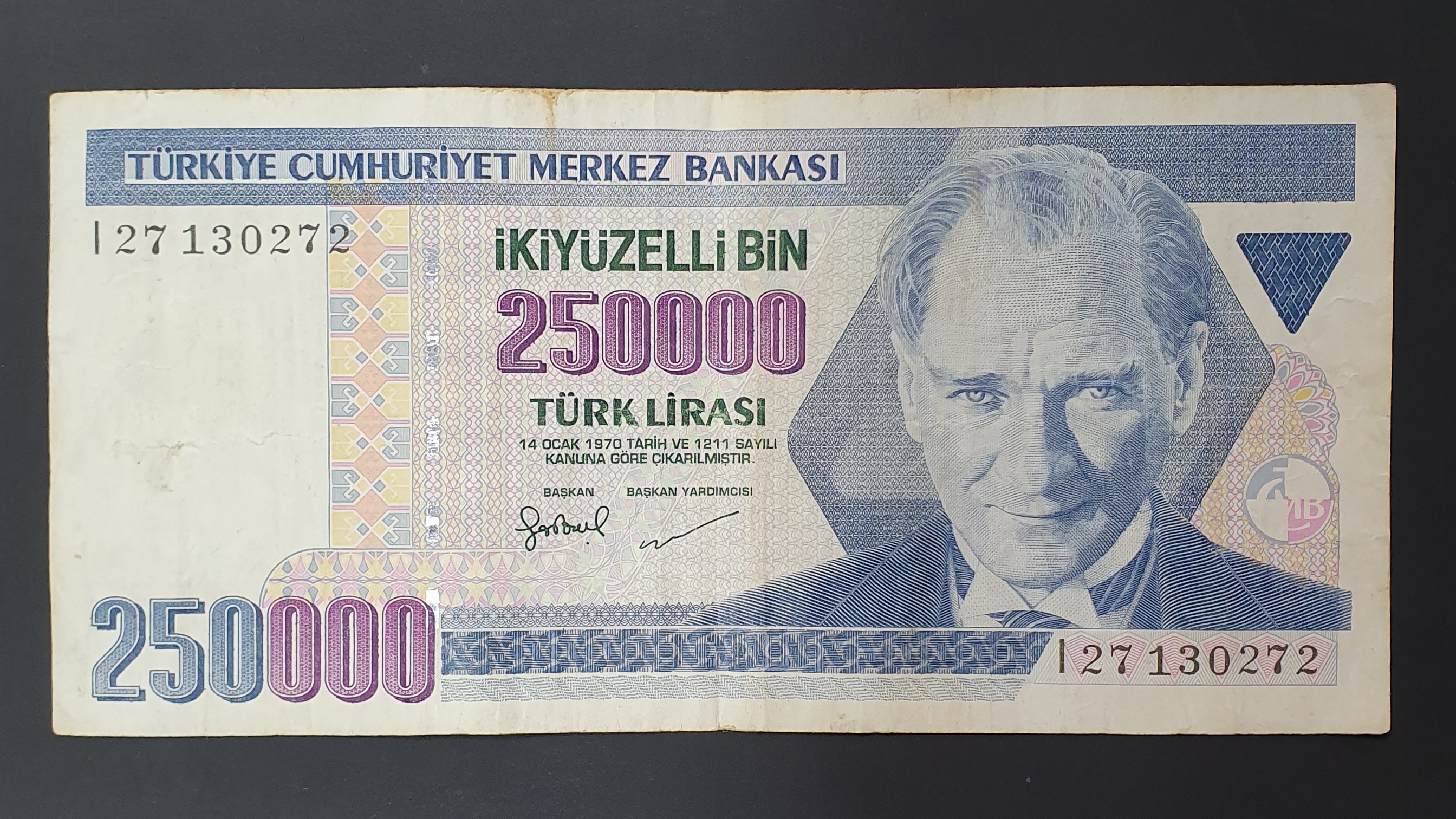 Turkey 250000 Lira banknote 1998 - CurrencyHub