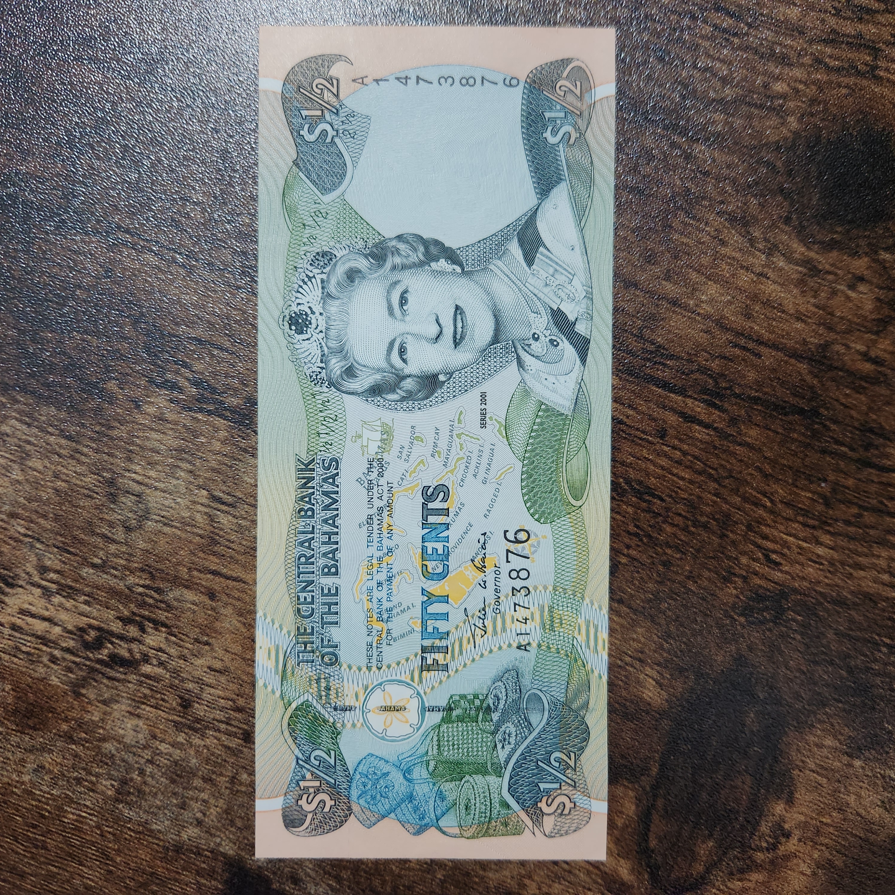 Bahamas 50 Cent banknote 2001 - CurrencyHub